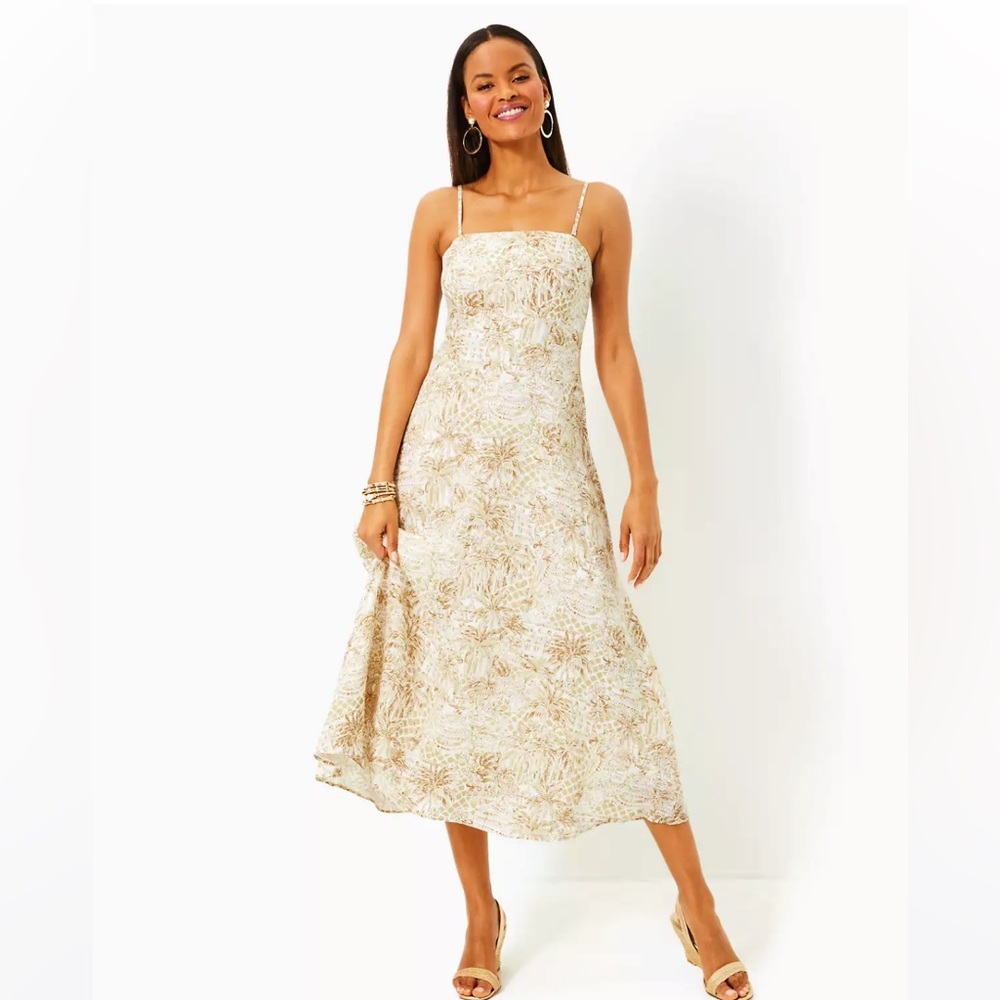 Elegant Cream Floral Dress